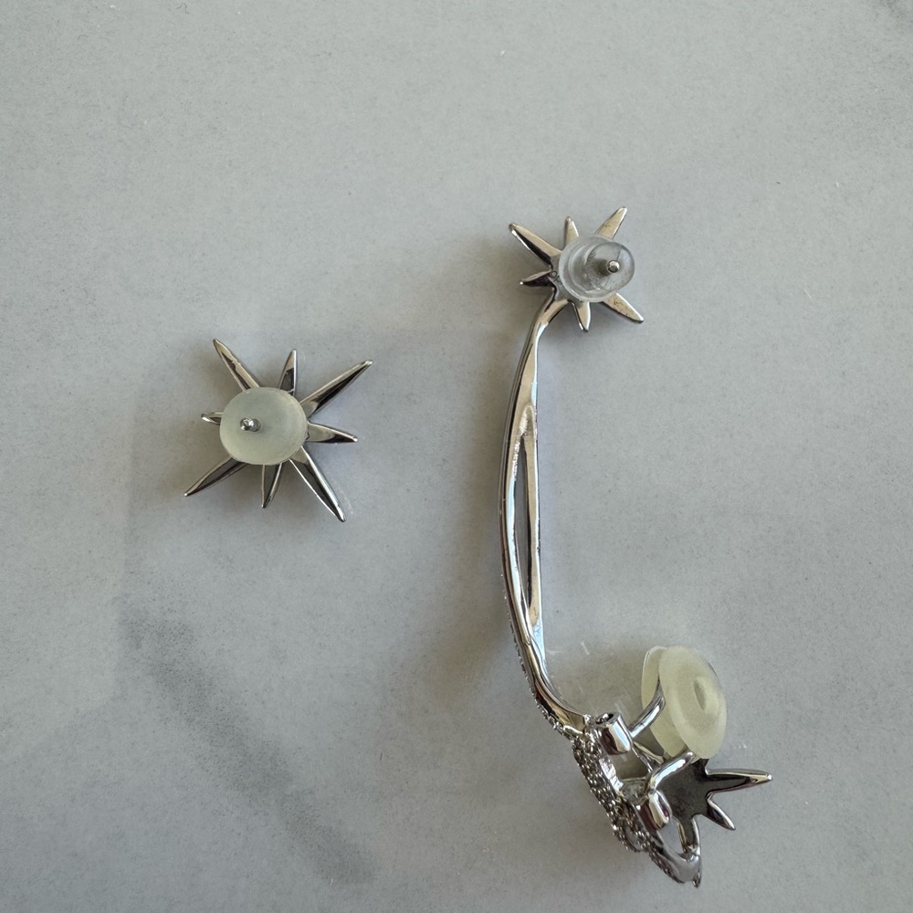 APM Asymmetrical Double Meteorites Earrings-Sterling Silver - Picture 8 of 8